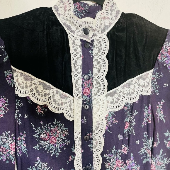 Vintage 70’s/80’s Gunne Sax Floral Midi Prarie Dress - Picture 4 of 9